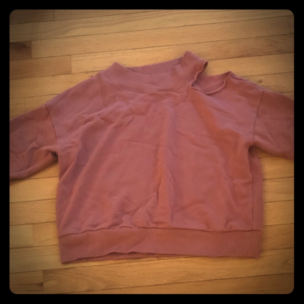 Aerie slashed neck cropped sweatshirt